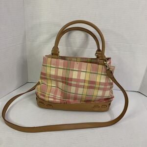 Relic Pink Green Yellow Plaid Shoulder Purse Bag Rodgers Satchel Cottege Core